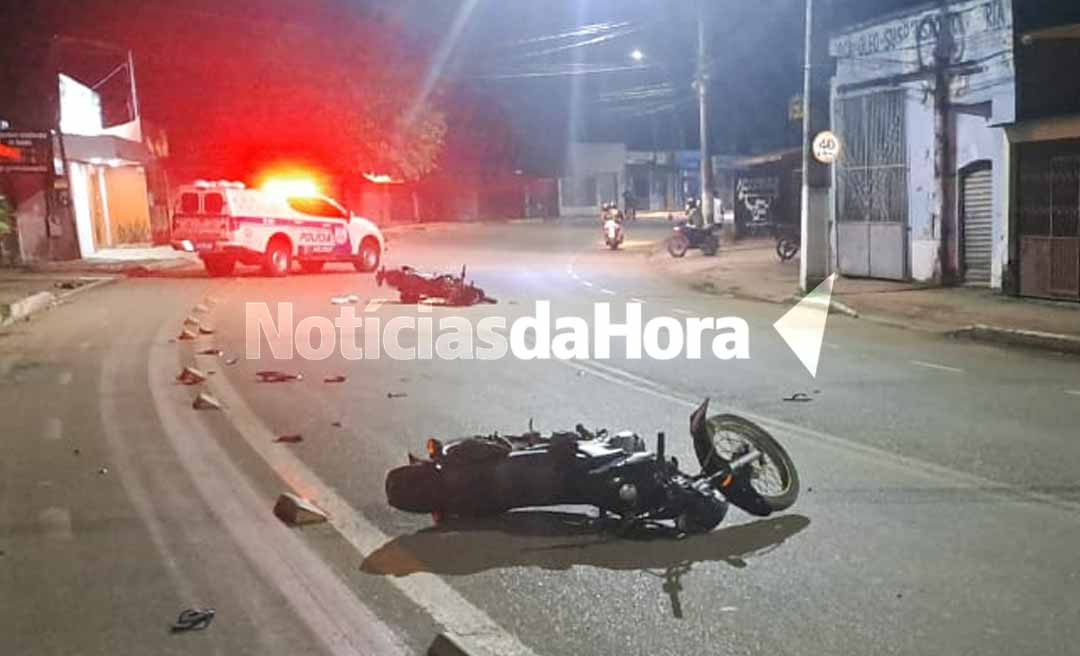 Colisão entre motocicletas deixa dois feridos na Avenida Sobral, em Rio Branco
