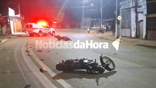 Colisão entre motocicletas deixa dois feridos na Avenida Sobral, em Rio Branco