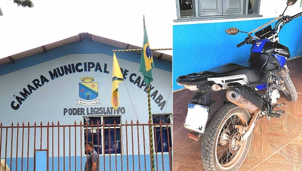 Homem preso utilizando moto da Câmara de Capixaba diz ter sido autorizado pelo presidente do Legislativo municipal