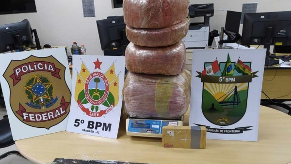 Dois homens são presos pela Polícia Federal com 21 quilos de cocaína e skunk na BR-317