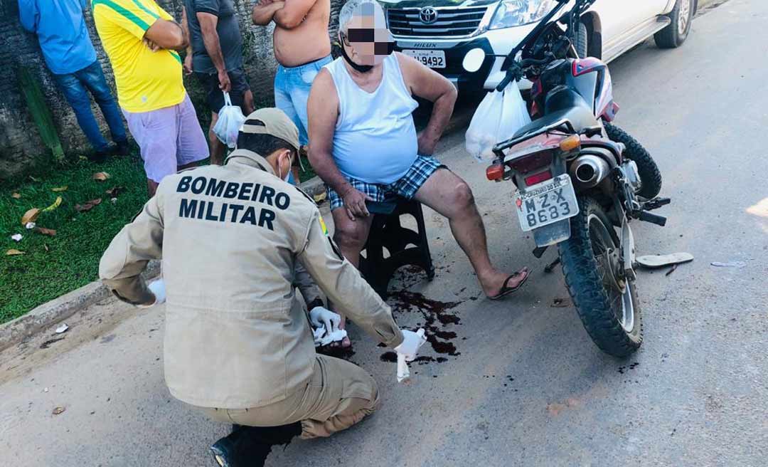 Bombeiros em Feijó atendem vítima de acidente de trânsito com fratura exposta