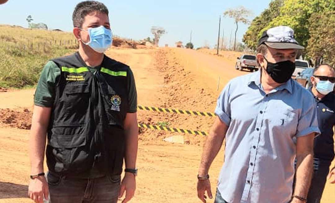 Deputado José Bestene visita obras com o governador Gladson Cameli em Plácido de Castro