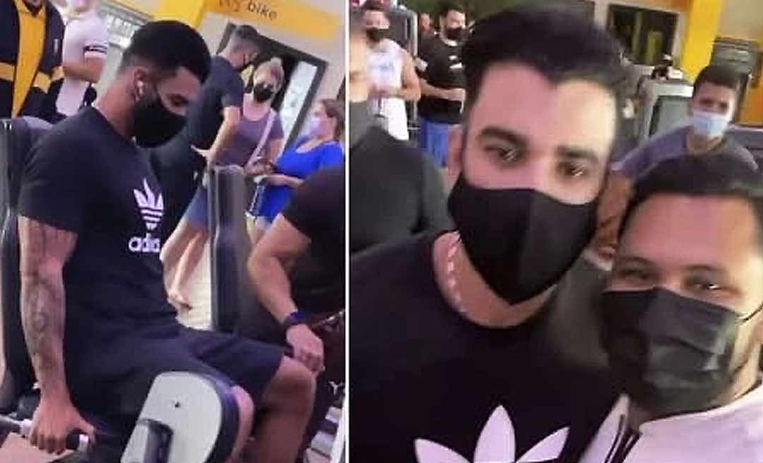 Após show, Gusttavo Lima foi malhar em academia em Rio Branco