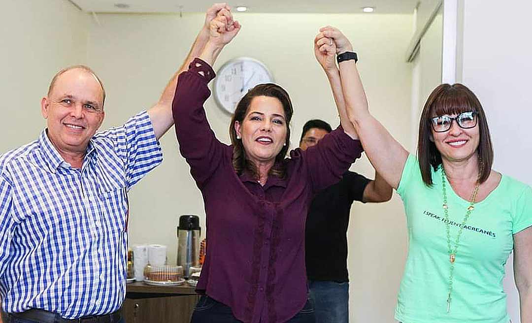 “Aliança Fechada, chapa 100% bolsonarista “, diz Márcia ao lado de Zamora e Mara Rocha