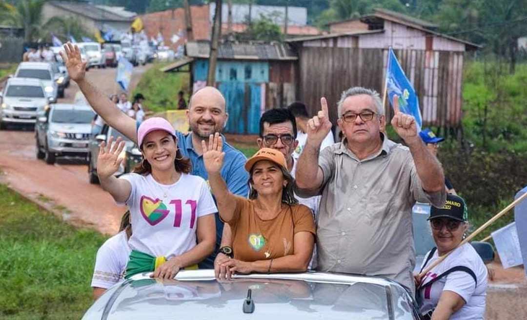 Camilo Silva, prefeito do partido de Petecão, participa de carreata pró-Gladson