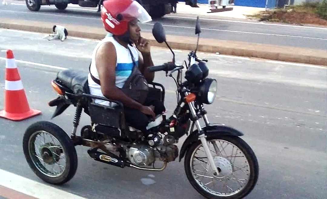 Sem CNH, cadeirante que adaptou moto para trabalhar é preso em blitz e tem veículo apreendido em CZS