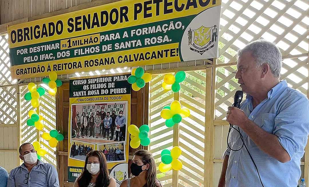 Provas do Curso Superior de Tecnologia em Agroecologia do IFAC, em Santa Rosa do Purus serão realizadas no dia 23, diz Petecão