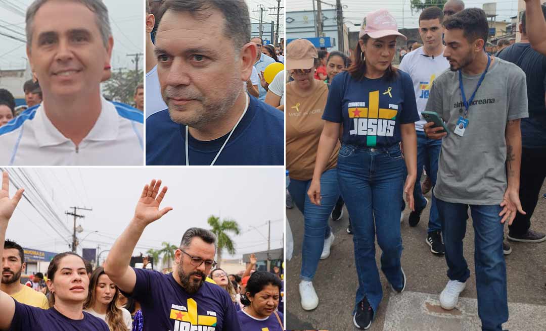 Pré-candidatos a prefeito, deputados, senador e governadora em exercício vão à Marcha para Jesus em Rio Branco