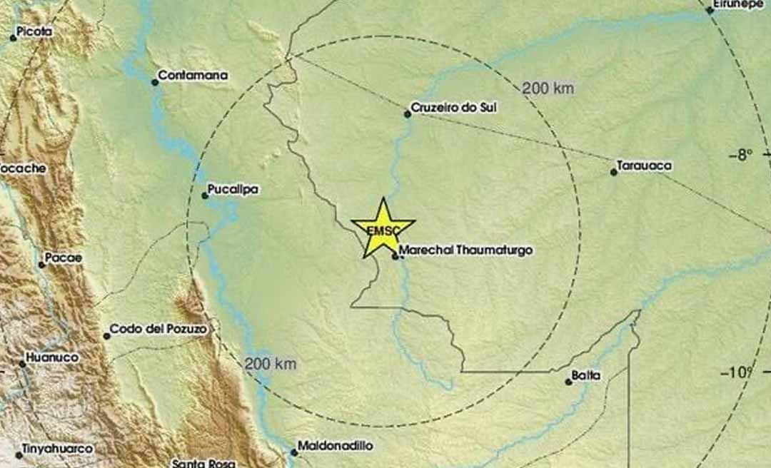 Terremoto é registrado em município no interior do Acre