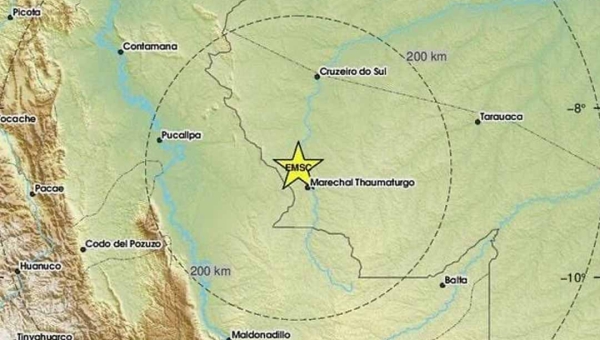 Terremoto é registrado em município no interior do Acre