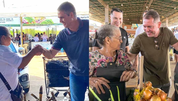 Marcus Alexandre e Alysson Bestene, pré-candidatos à prefeitura, vão às compras de Semana Santa na Ceasa