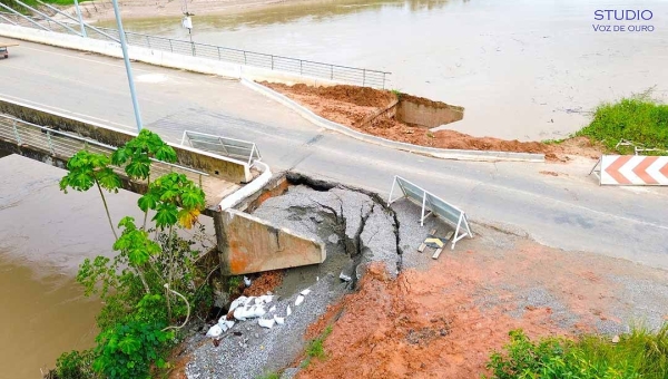 Ponte sobre o Rio Tarauacá volta a apresentar erosão em uma das cabeceiras e Vale do Juruá pode ficar isolado
