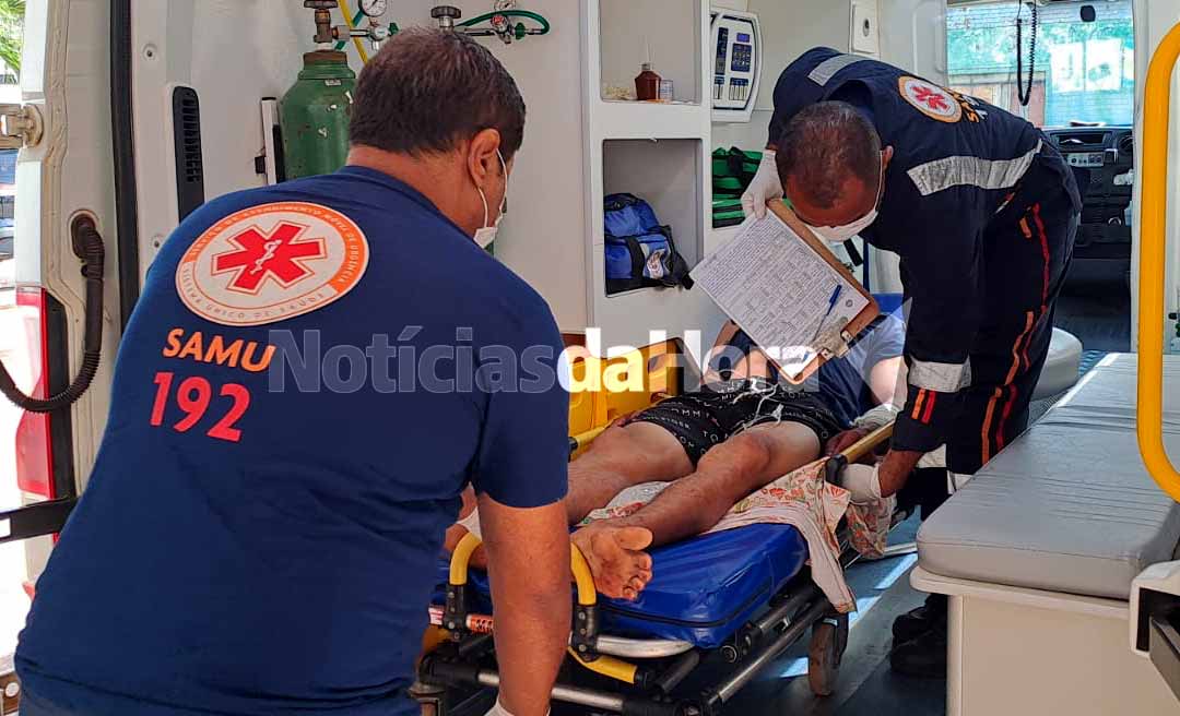 Sob efeito de álcool e drogas, dependente químico se mutila com uma faca e fica em estado grave