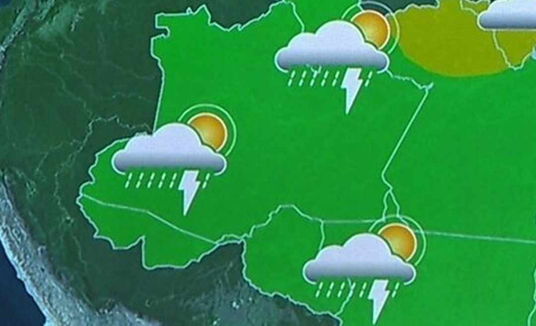 Previsão do tempo será de clima quente e abafado com chuvas nesta segunda-feira