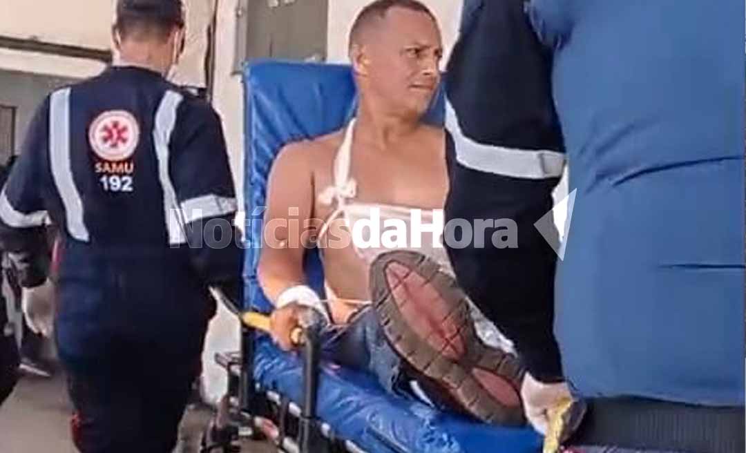 Homem fica gravemente ferido após desviar de criança e cair de moto no Santo Afonso, em Rio Branco