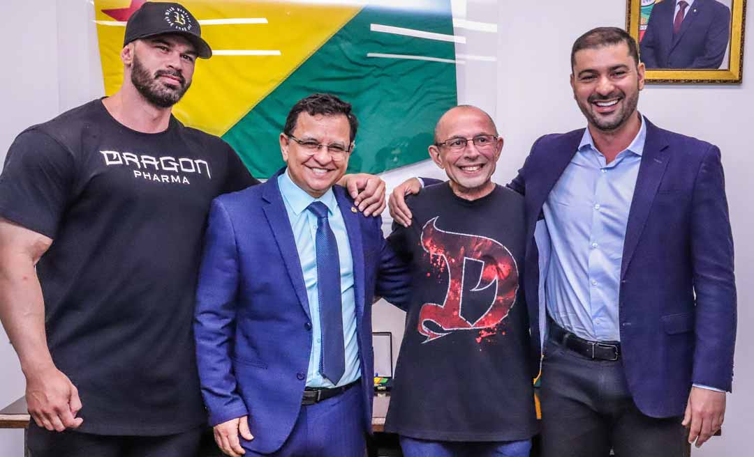 Gonzaga e Nicolau recebem atleta que representará o Acre na "Copa do Mundo" do fisiculturismo e destacam importância do esporte