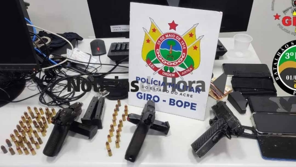 Assaltantes fortemente armados são presos em ação bem sucedida da Polícia Militar