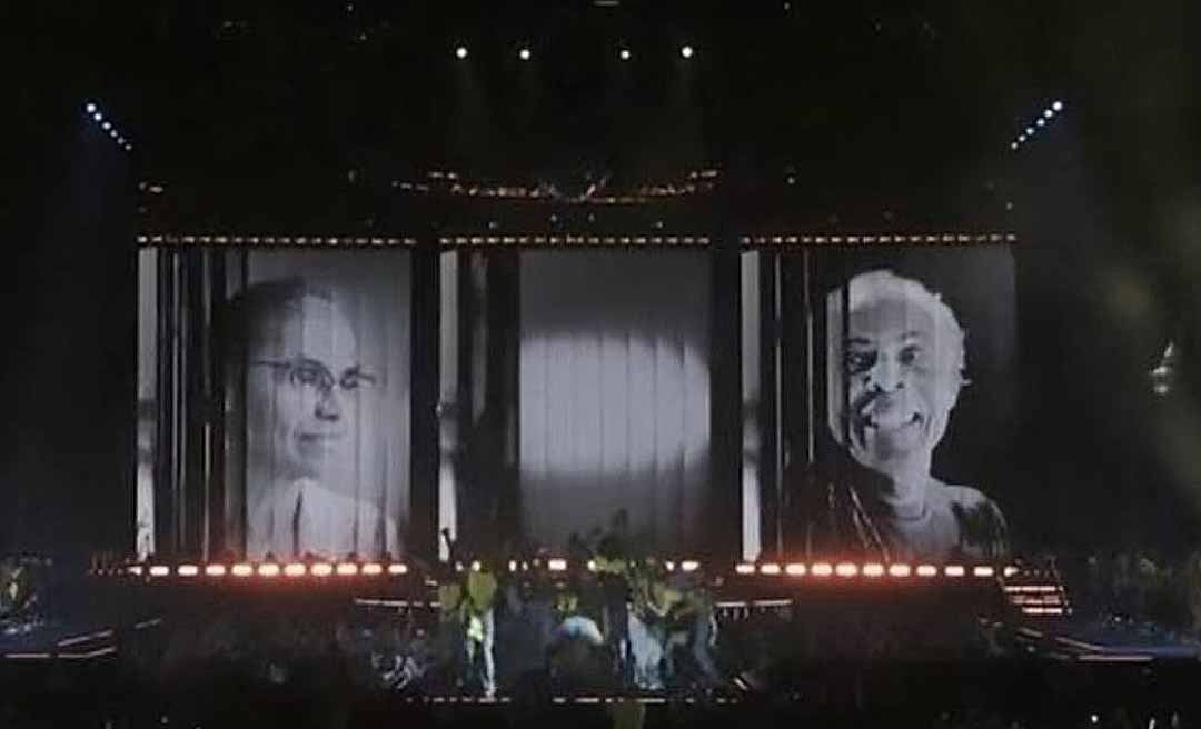 Marina Silva aparece em telão ao lado de figuras históricas em show de Madonna no Rio