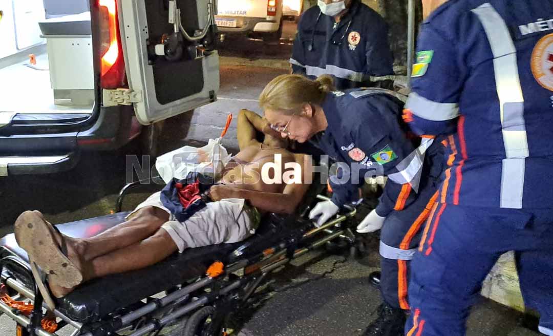 Homem em situação de rua é esfaqueado na rua Rui Barbosa, Centro de Rio Branco