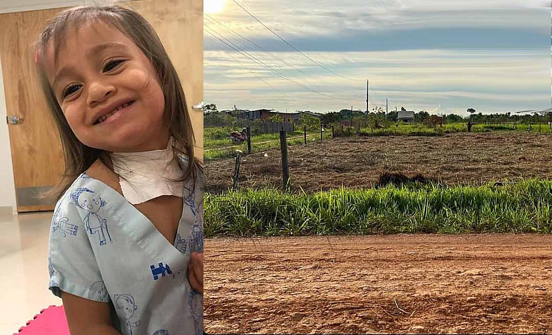 Família rifa terreno para custear tratamento na reversão de traqueostomia de criança de 4 anos