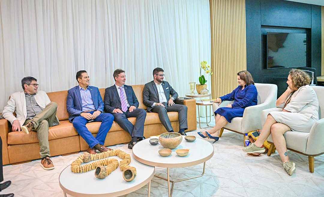 Gladson realiza visita institucional ao TCE e reforça compromisso no combate à violência contra a mulher