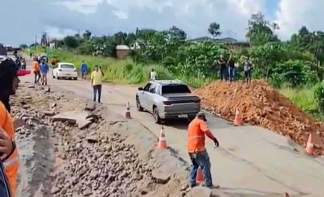 Dnit libera trecho da BR-364 que rompeu próximo ao município de Tarauacá após intensas chuvas