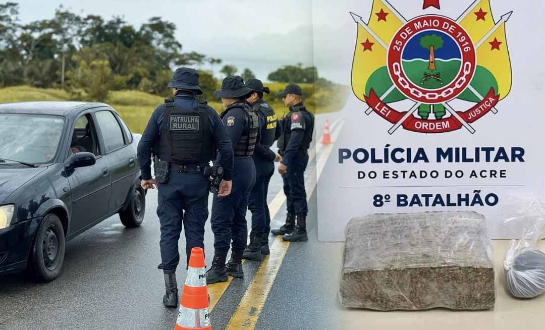 Polícia Militar apreende mais de 1,5 kg de drogas na BR-364, próximo a Sena Madureira