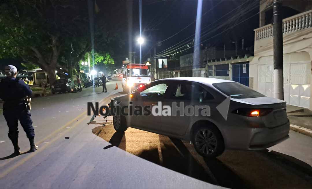 Colisão entre carro e moto deixa dois feridos na região da Gameleira, em Rio Branco; motociclista não é habilitado
