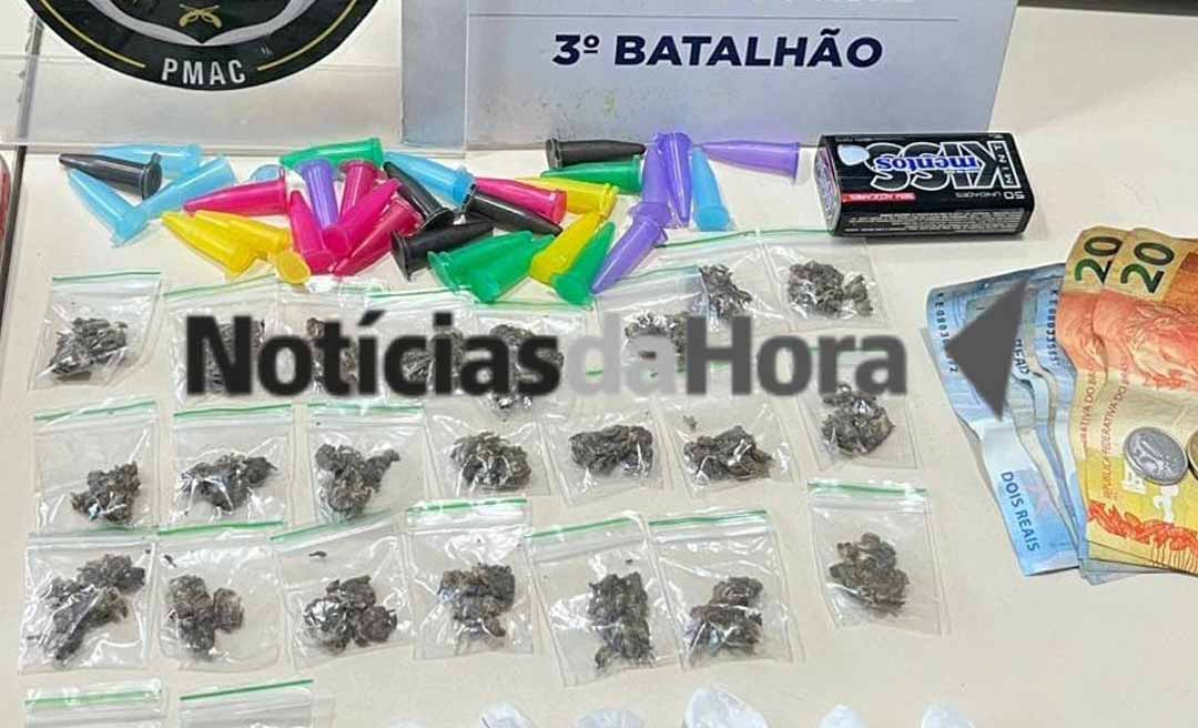 Três homens e uma menor de 14 anos são presos suspeitos de tráfico de drogas no bairro Eldorado, em Rio Branco