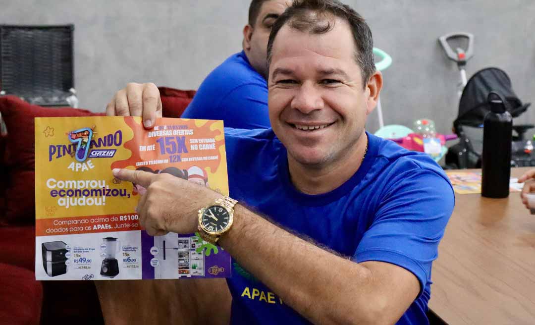 Boa ação gera doação: APAE Rio Branco será beneficiada com campanha “Pintando o 7 Gazin”; lançamento aconteceu nesta terça-feira, 1°