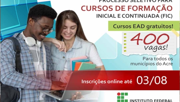 Ifac prorroga inscrições para cursos gratuitos do Programa Formar para Incluir