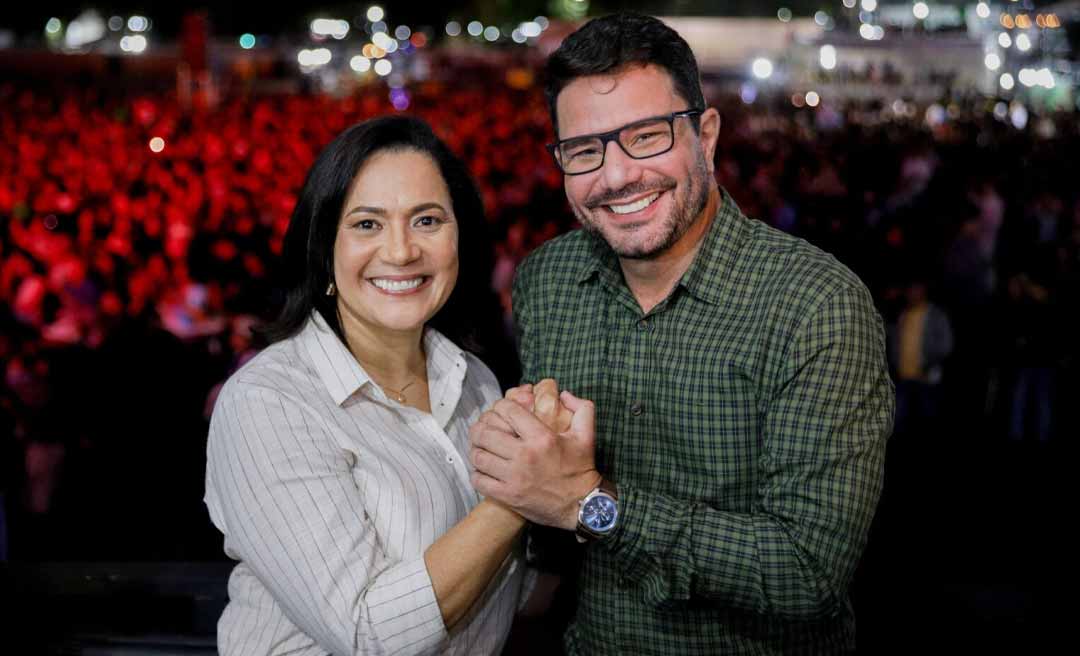 Ao lado de Gladson, Mailza prestigia Noite Gospel com Fernanda Brum na Expoacre e diz: “Celebração da fé e da presença de Deus”