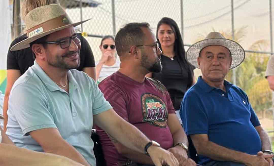 Governador Gladson Cameli e prefeito Tião Bocalom participam de inaugurações em Feijó