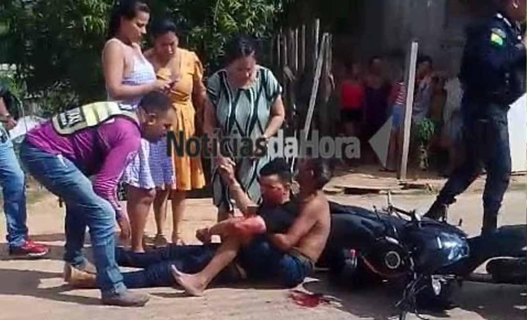 Falta de atenção pode ter causado colisão entre motos no interior do Acre; acidente deixou dois feridos