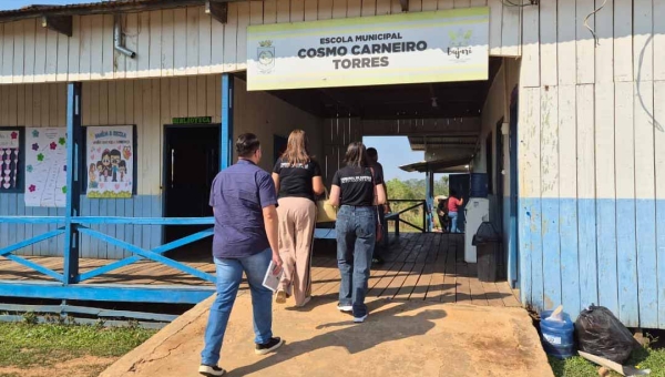 Tribunal de Contas do Acre fiscaliza infraestrutura de escolas rurais do Bujari