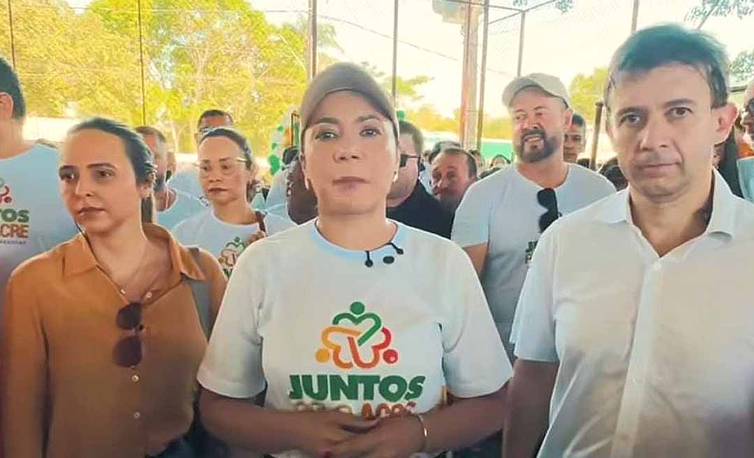 Pré-candidato ao Senado, Velloso cola sua imagem à da vice-governadora Mailza durante Juntos pelo Acre em bairro de Rio Branco