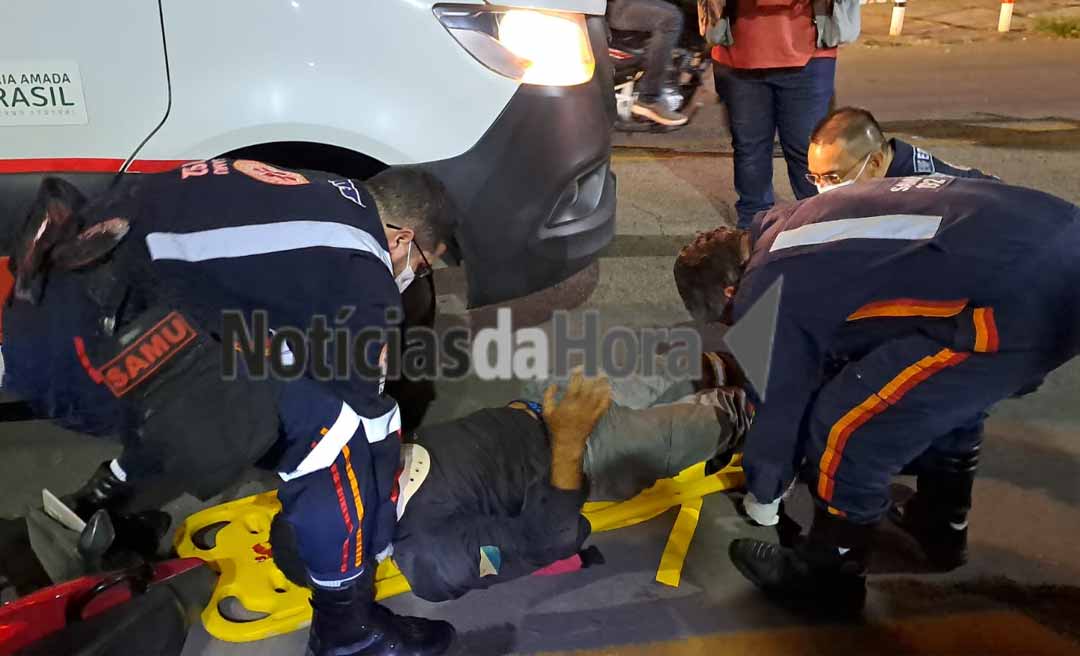 Motociclista sofre fratura exposta ao tentar evitar atropelamento de crianças que brincavam em estrada movimentada da Capital