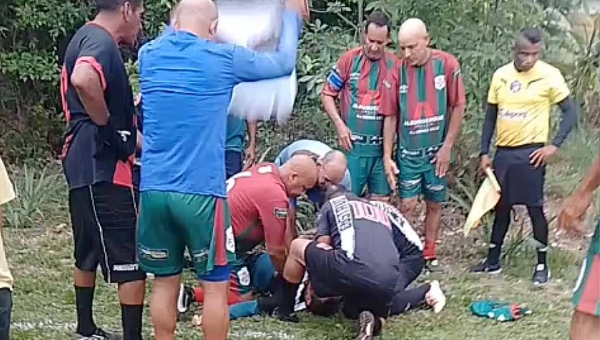 Homem de 59 anos morre durante partida de futebol em Rio Branco no campo do Barata