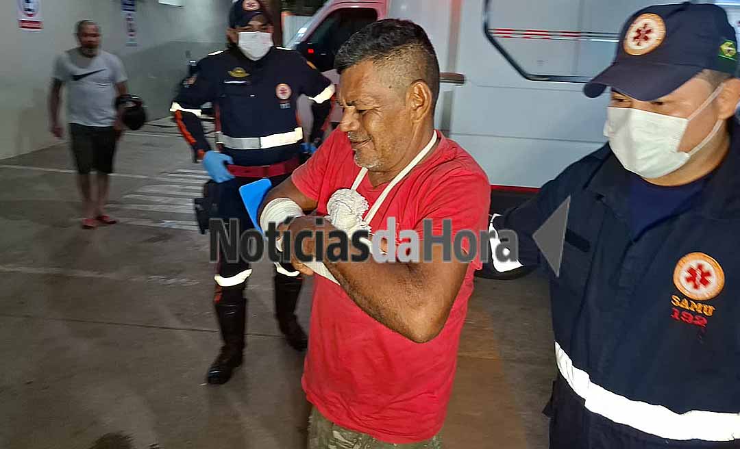 Bebedeira no bairro Eldorado, em Rio Branco, termina em agressão e homem de 56 anos tem braço quebrado