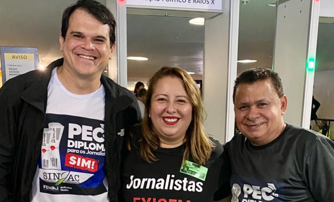 Sinjac reforça a luta contra a precarização da profissão, debate a regulação da IA e participa da posse da nova diretoria da FENAJ, em Brasília