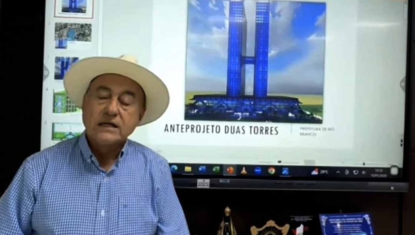 “Sonhar grande nunca fez mal para ninguém”, diz Bocalom ao anunciar projeto de torres e shopping no Centro de Rio Branco