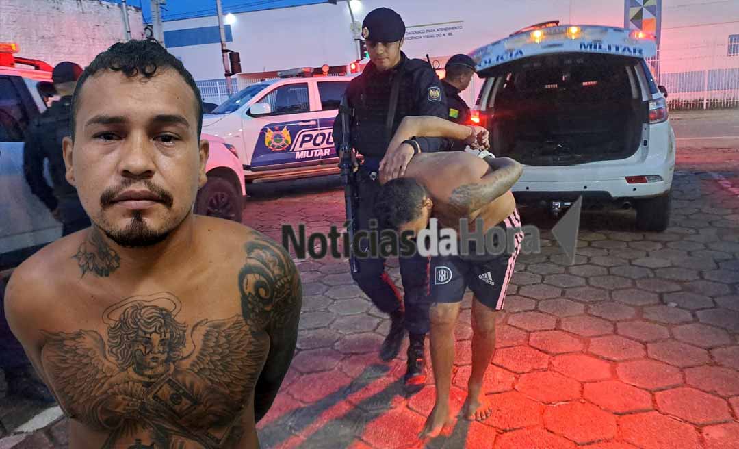 Força Tática do 1º BPM captura foragido condenado por homicídio no bairro Mocinha Magalhães