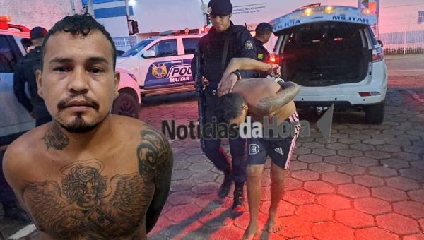 Força Tática do 1º BPM captura foragido condenado por homicídio no bairro Mocinha Magalhães