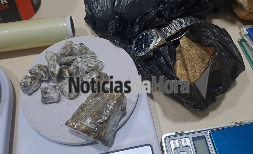 Força Tática do 1° Batalhão prende suspeito por tráfico de drogas ligado a facção criminosa bairro Nova Estação em Rio Branco