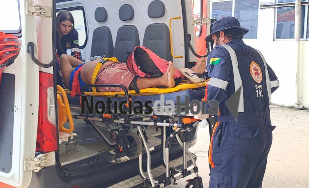 Ciclista é atropelado por caminhão e fica ferido no bairro da Base, em Rio Branco