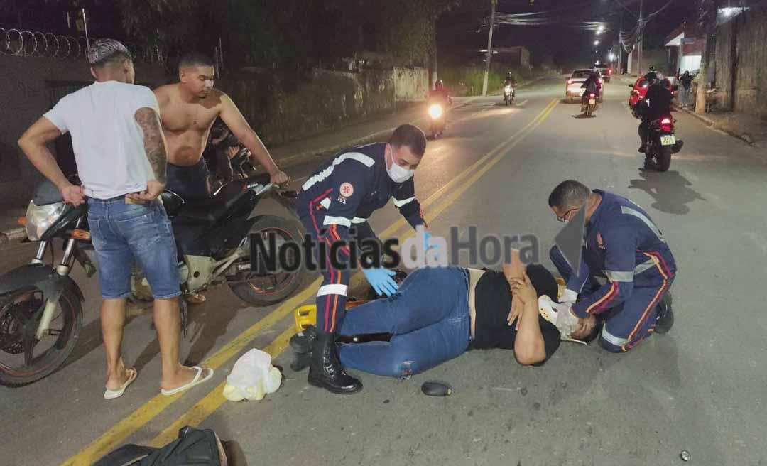 Colisão entre carro e motocicleta deixa motociclista ferido no bairro Dom Giocondo