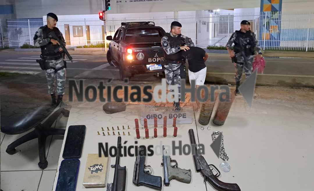 Policiais militares do GIRO apreendem menor de 16 anos com armas de fogo no bairro Rosa Linda