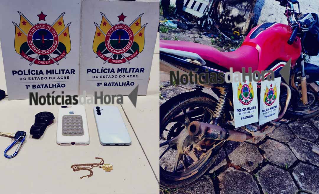 Dupla é presa após roubo e furto de motocicleta no bairro Morada do Sol, em Rio Branco