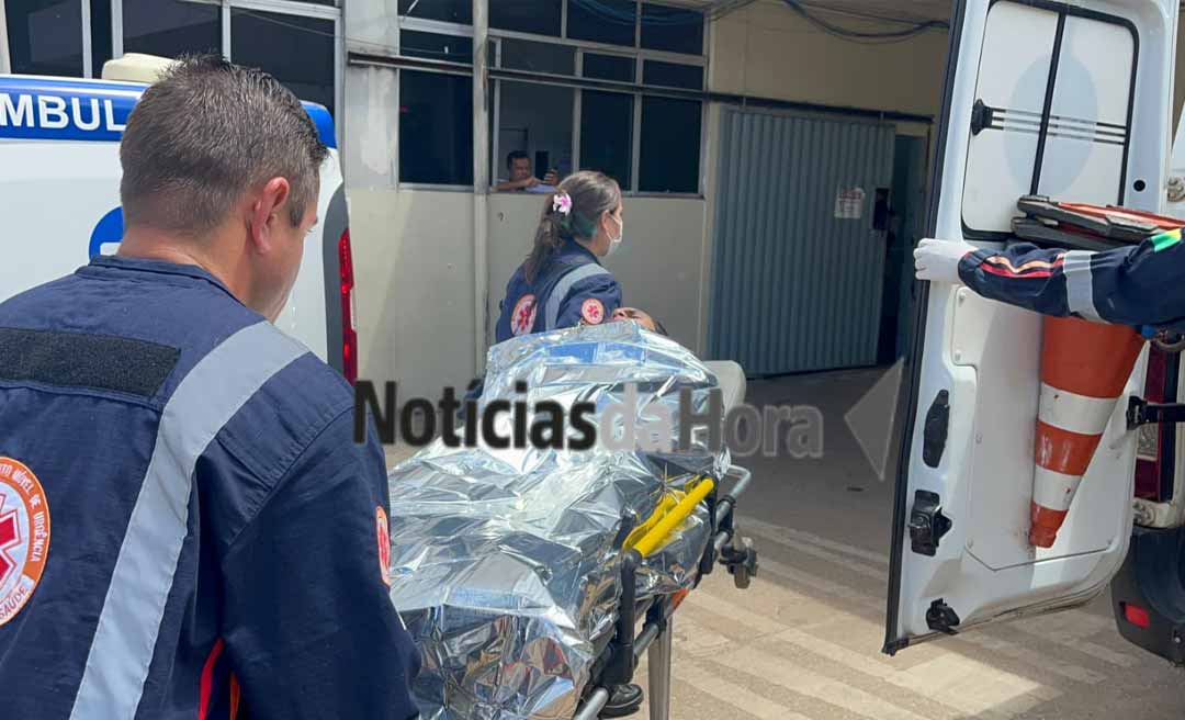 Trabalhador leva choque elétrico e cai de escada enquanto instalava outdoor em Rio Branco