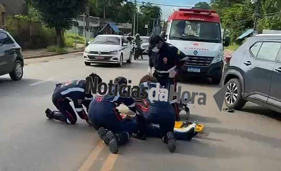 Acidente na Avenida Antônio da Rocha deixa motociclista ferido